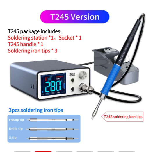 AIXUN T3A 200W Intelligent Soldering Station Support T245 Handle Soldering Iron Tips Electric Welding Iron Station