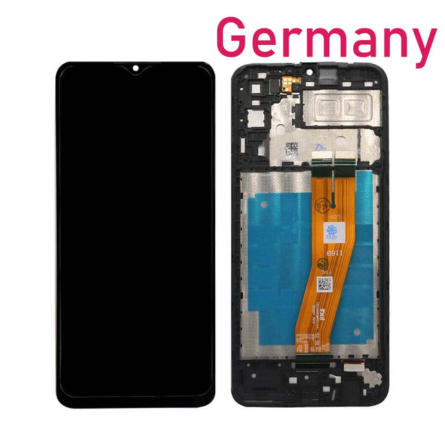 For Samsung A04e LCD Assembly With Frame  |  Black ( Refurbished ) ***DE Warehouse***