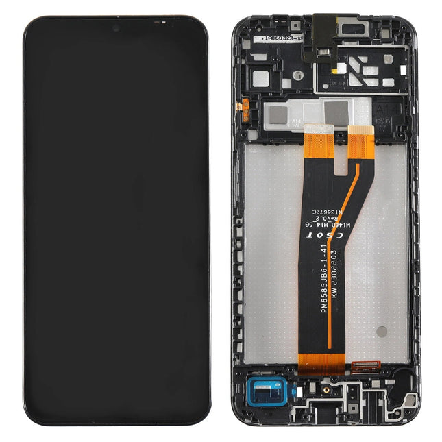 For Samsung Galaxy A14 4G A145P / A145B / A145R 4G LCD Assembly With frame / black  / With Volume Flex Cable+Speaker+Vibrator (Refurbished)(SKU:1528688)