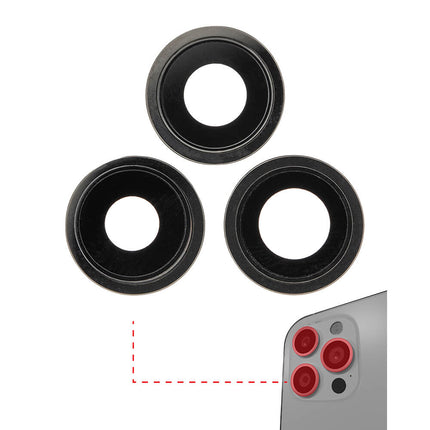 For iPhone 12 Pro | Camera Lens With Frame/Sticker | Black(Premium OEM)