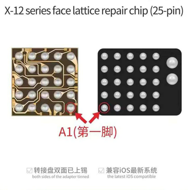 MIJING ZH01 face lattice repair chip  (  25 pin  )   for iPhone X-12