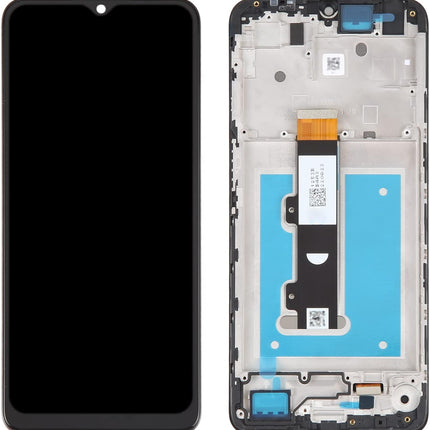 For Motorola E22 LCD Assembly With Frame | Black(Refurbished)