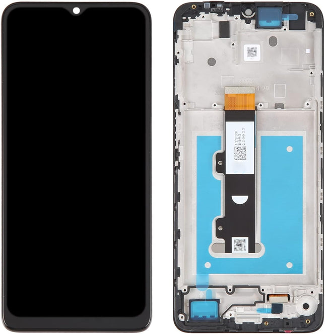 For Motorola E22 LCD Assembly With Frame | Black(Refurbished)