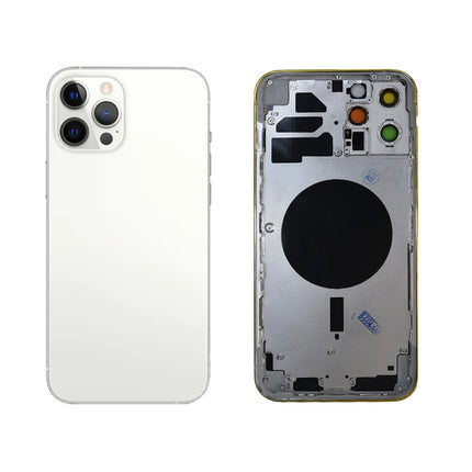 For iPhone 12 Pro max | Back Cover Assembly with small parts(No Logo) | White(Aftermarket Plus)