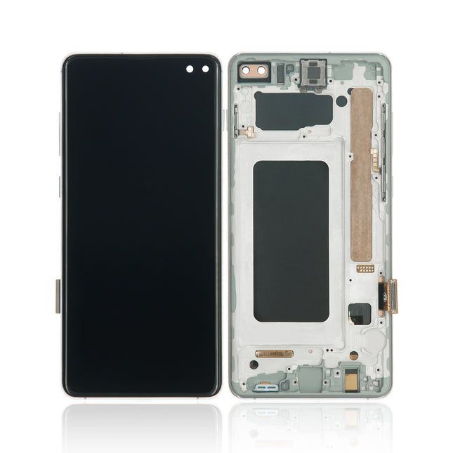 For Samsung Galaxy S10+/G975 OLED assembly with Frame /Withe Speaker+Vibrator 4G Silver (SKU:1565740)