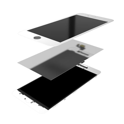 For iPhone 6 Plus Front Glass/Lens With Frame/OCA White(Aftermarket Plus)(SKU:1088478)