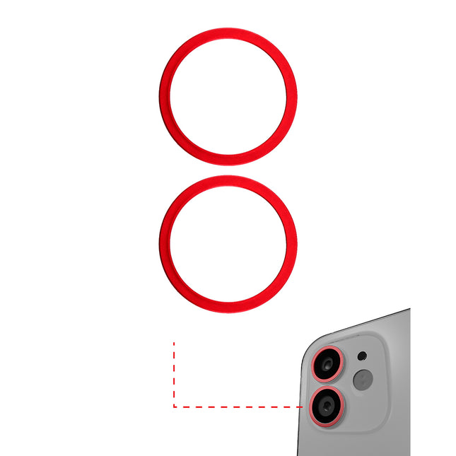 For iPhone 12/12 mini | Back camera ring/2pcs | Red(Premium OEM)