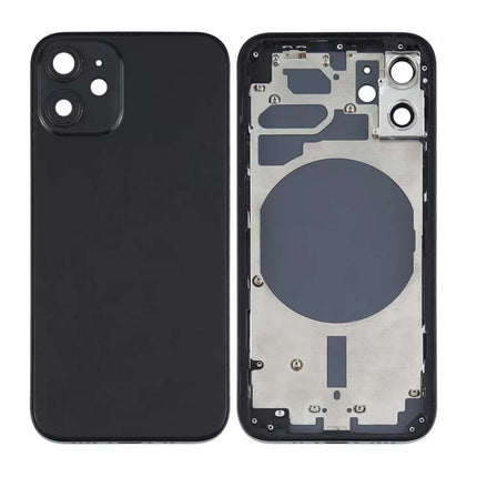 For iPhone 12 Mini | Back Cover Assembly with small parts(No Logo) | Black(Aftermarket Plus)