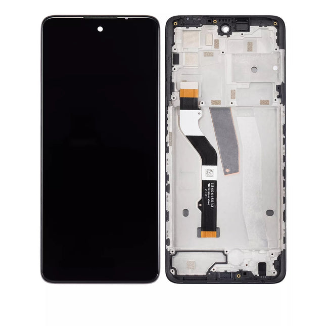 For Motorola G51 5G LCD Assembly With Frame | Black(Refurbished)