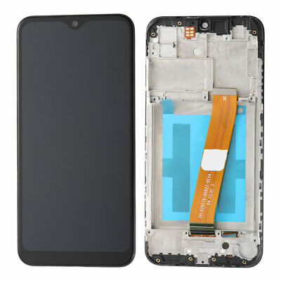 For Samsung Galaxy A01/A015/A01M | LCD Assembly With Frame/Big connector | Black(Refurbished)