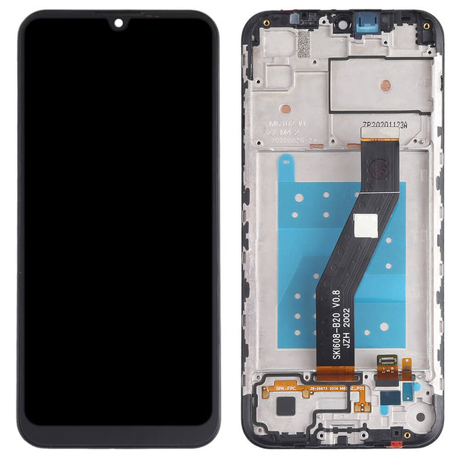 For Motorola E6S | LCD Assembly with Frame | Black(Premium OEM)