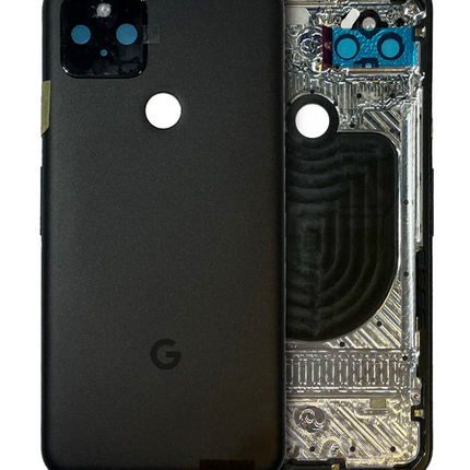 For Google Pixel 5 Back Cover With Camera Cover / With Logo Black (Aftermarket Plus)(SKU:1576768)