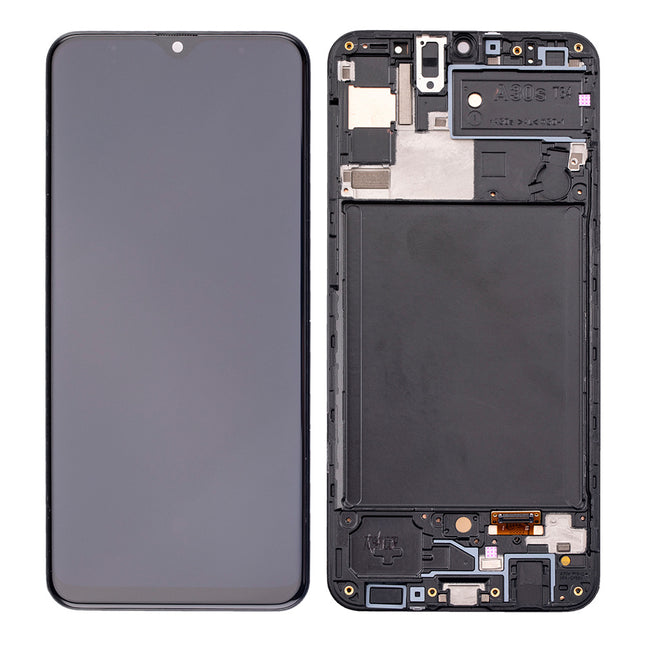 For Samsung Galaxy A30s/A307F 4G / OLED assembly With frame / black  (Refurbished)(SKU:1482270)