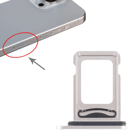 For iPhone 15 Pro / 15 Pro Max Sim Card Holder/Single Card White (Premium OEM)(SKU:1532558)