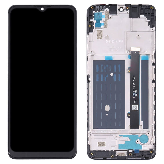 For ZTE Blade A51|LCD Assembly with Frame|Black(Refurbished)