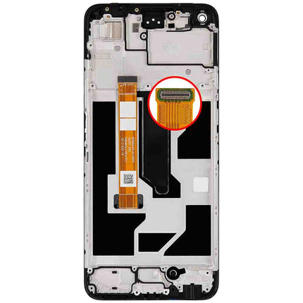 For OPPO A76 LCD Assembly With Frame Black(Refurbished)(SKU:1528419)