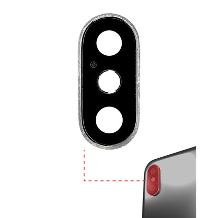 For iPhone Xs max | Camera Lens With Frame/Sticker | White(Premium OEM)