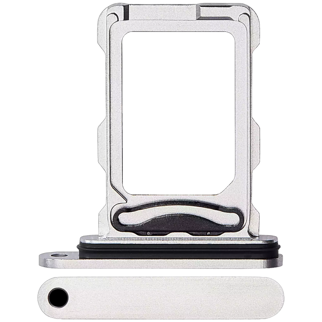 For iPhone 16 Pro Sim Card Holder/Dual Card White Premium OEM (SKU:1563127)