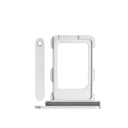 For iPhone 16 Pro Sim Card Holder/Single Card White Premium OEM (SKU:1563124)
