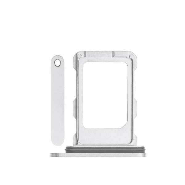 For iPhone 16 Pro Sim Card Holder/Single Card White Premium OEM (SKU:1563124)