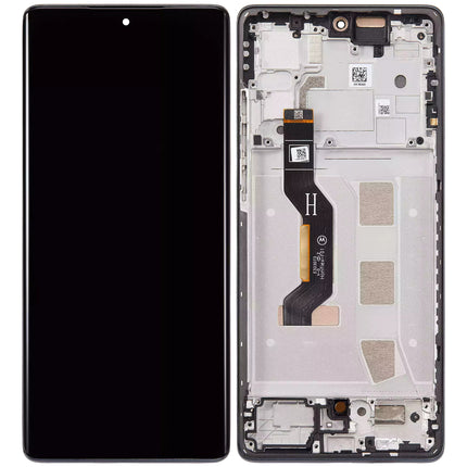 For Motorola Moto G85 5G OLED assembly OLED With Frame Black Aftermarket Plus (SKU:1563390)