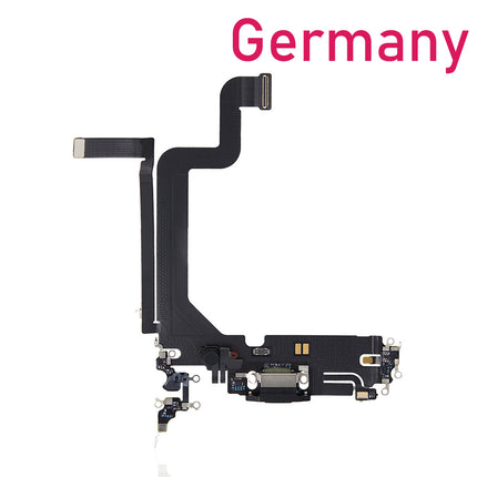 For iPhone 14 pro max Charge Port Flex Cable | Black (Refurbished)***DE Warehouse***