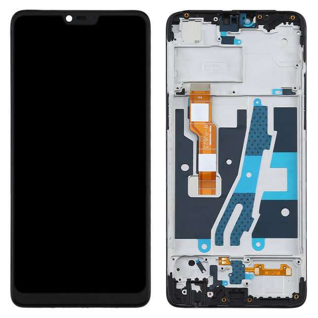 For OPPO A3 | LCD Assembly with Frame | Black(Refurbished)