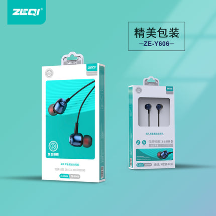 Zeqi ZE-Y606 Metallic feel Handsfree for Sports(45?? in-ear)|3.5mm|TPE material|Blue(SKU:1497232)