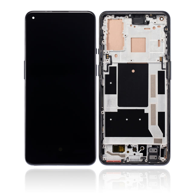 For OnePlus 9 European version / OLED assembly With frame / black  (Refurbished)(SKU:1555877)