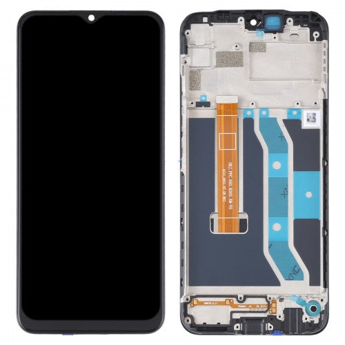 For Realme Realme C12 | LCD Assembly With Frame| Black(Refurbished)