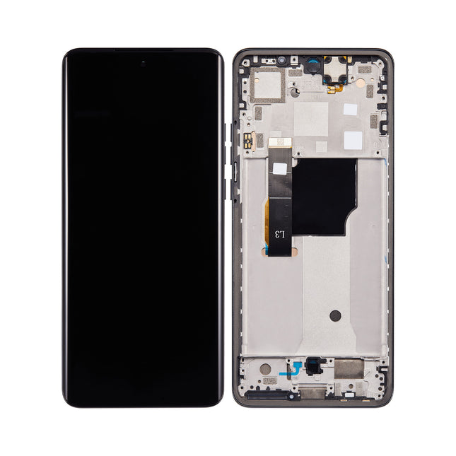 For Motorola Edge 40 Neo | LCD Assembly With Frame | Black (Premiun OEM)