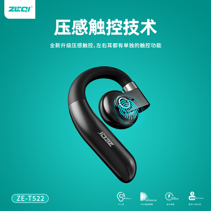 Zeqi ZE-T522 Earless Smart Blutooth Earphone / Bone conduction Black(SKU:1529184)