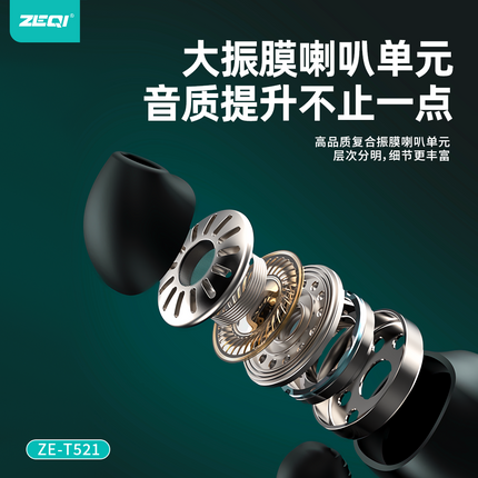 Zeqi ZE-ZE-T521 non-in-ear blutooth earphone / White / Bluetooth 5.3 chip IPX5 waterproof(SKU:1529754)