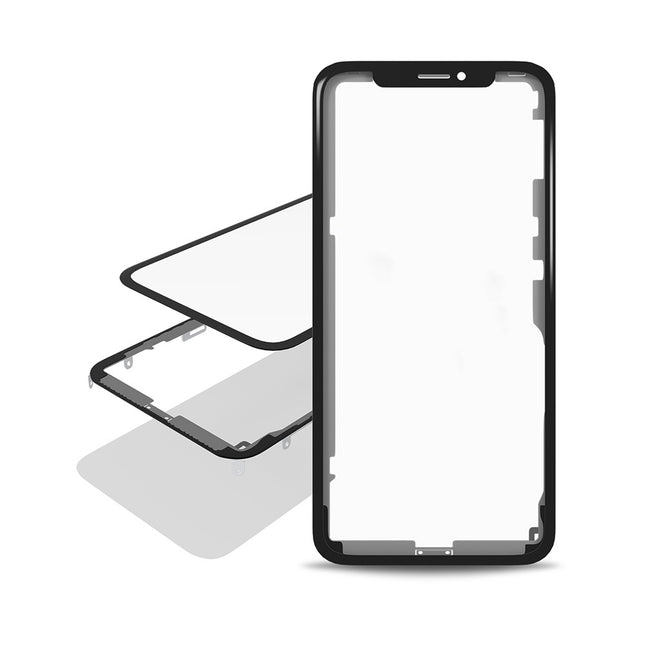 For iPhone XR | Front Glass/Lens With Frame/OCA | Black(Aftermarket Plus)