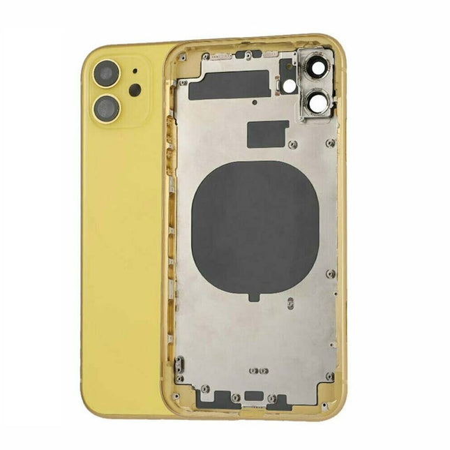 For iPhone 11 | Back Cover Assembly with small parts(No Logo) | Yellow(Aftermarket Plus)