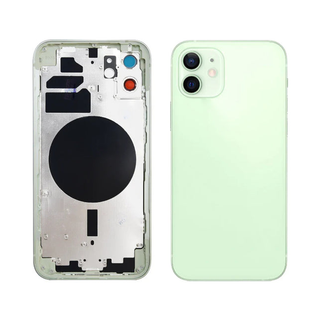 For iPhone 12 | Back Cover Assembly with small parts(No Logo) | Green(Aftermarket Plus)