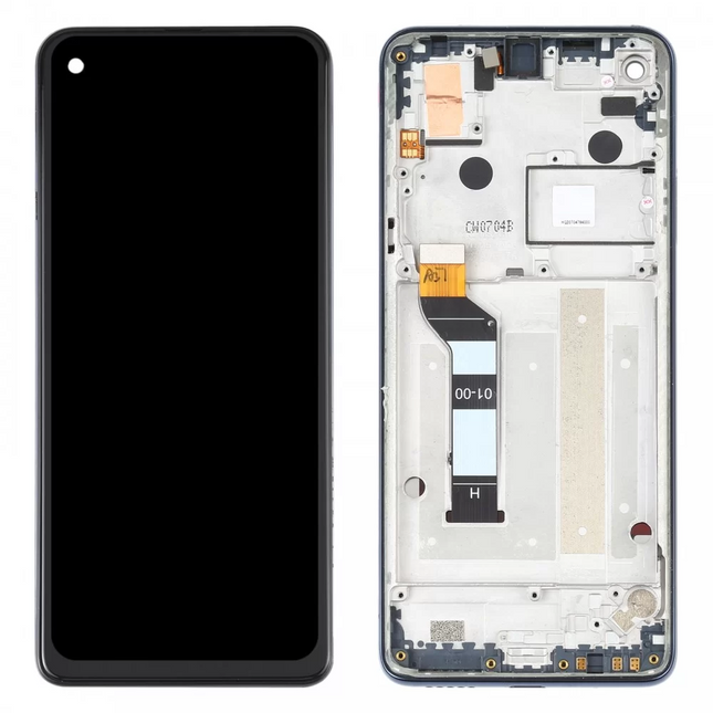 For Motorola One Action LCD Assembly with Frame | Black (Refusbished)