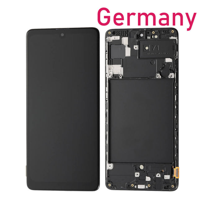 For Samsung Galaxy A71 / A715 OLED Assembly / With Frame Black (Aftermarket Plus)***DE Warehouse***(SKU:1507001)