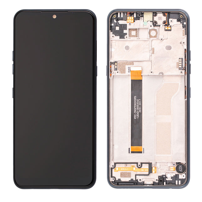 For LG K51 | LCD Assembly With Frame | Black(Refurbished)