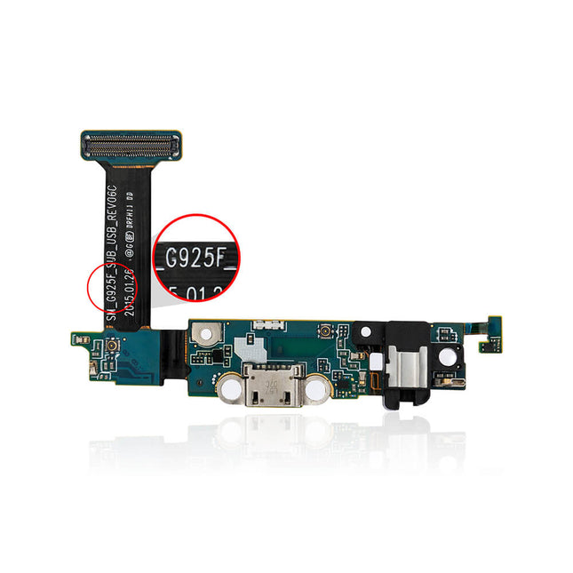For Samsung Galaxy S6 Edge/G925/G925F | Charge Port Flex Cable/Earphone Flex Cable | (Premium OEM)