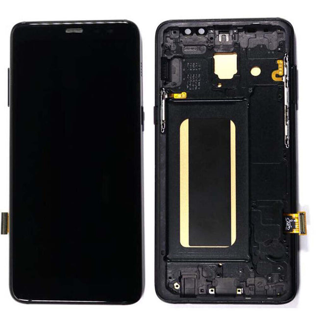 For Samsung Galaxy A8 2018/A530 | LCD Assembly With Frame | Black(Refurbished)