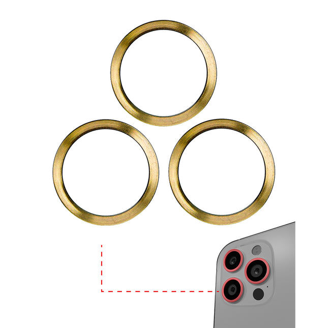 For iPhone 12 Pro | Back camera ring/3pcs | Gold(Premium OEM)