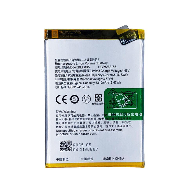 Battery For OPPO Reno 5F/Reno 5 Lite/A94 4G/F19 Pro | BLP835