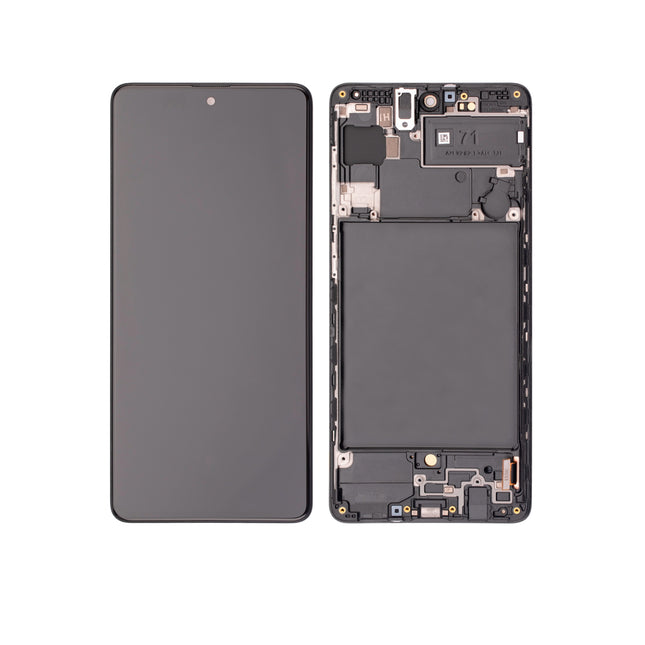 For Samsung Galaxy A71/A715 4G / OLED assembly With frame / black  (Refurbished)(SKU:1479502)