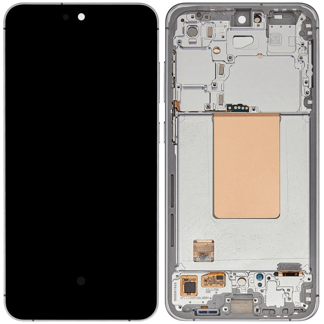 For Samsung Galaxy S24 FE 5G OLED assembly with Frame Silver (Refurbished)(SKU:1565601)