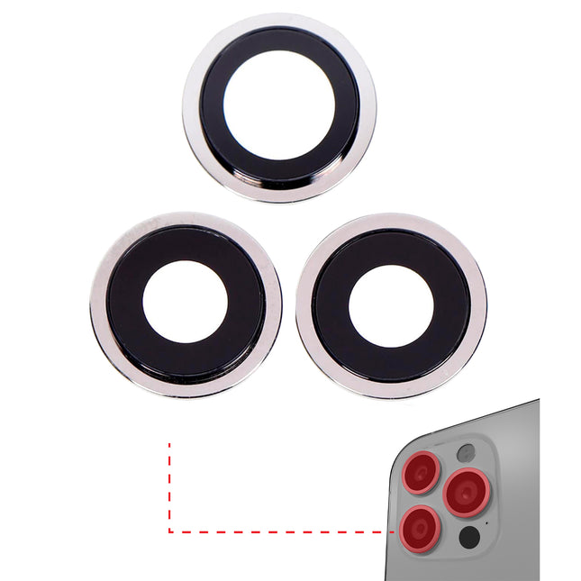 For iPhone 11 Pro | Camera Lens With Frame/Sticker | White(Premium OEM)
