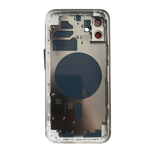 For iPhone 12 | Back Cover Assembly with small parts(No Logo) | White(Aftermarket Plus)