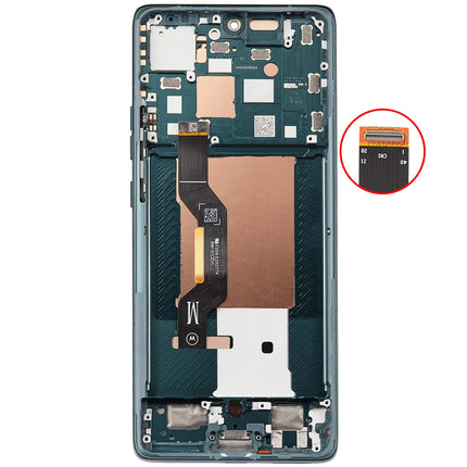 For Motorola Edge 50 5G OLED assembly With Frame Green Premium OEM (SKU:1563101)
