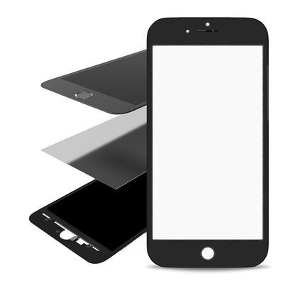 For iPhone 6s Plus | Front Glass/Lens With Frame/OCA | Black(Aftermarket Plus)