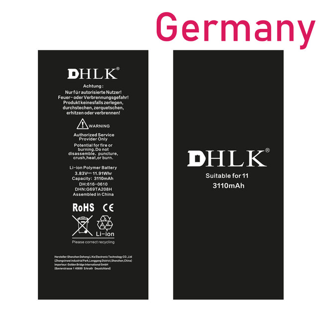 DHLK for iPhone 11 | Battery with sticker Standard Capacity 3110mAh ***DE warehouse***